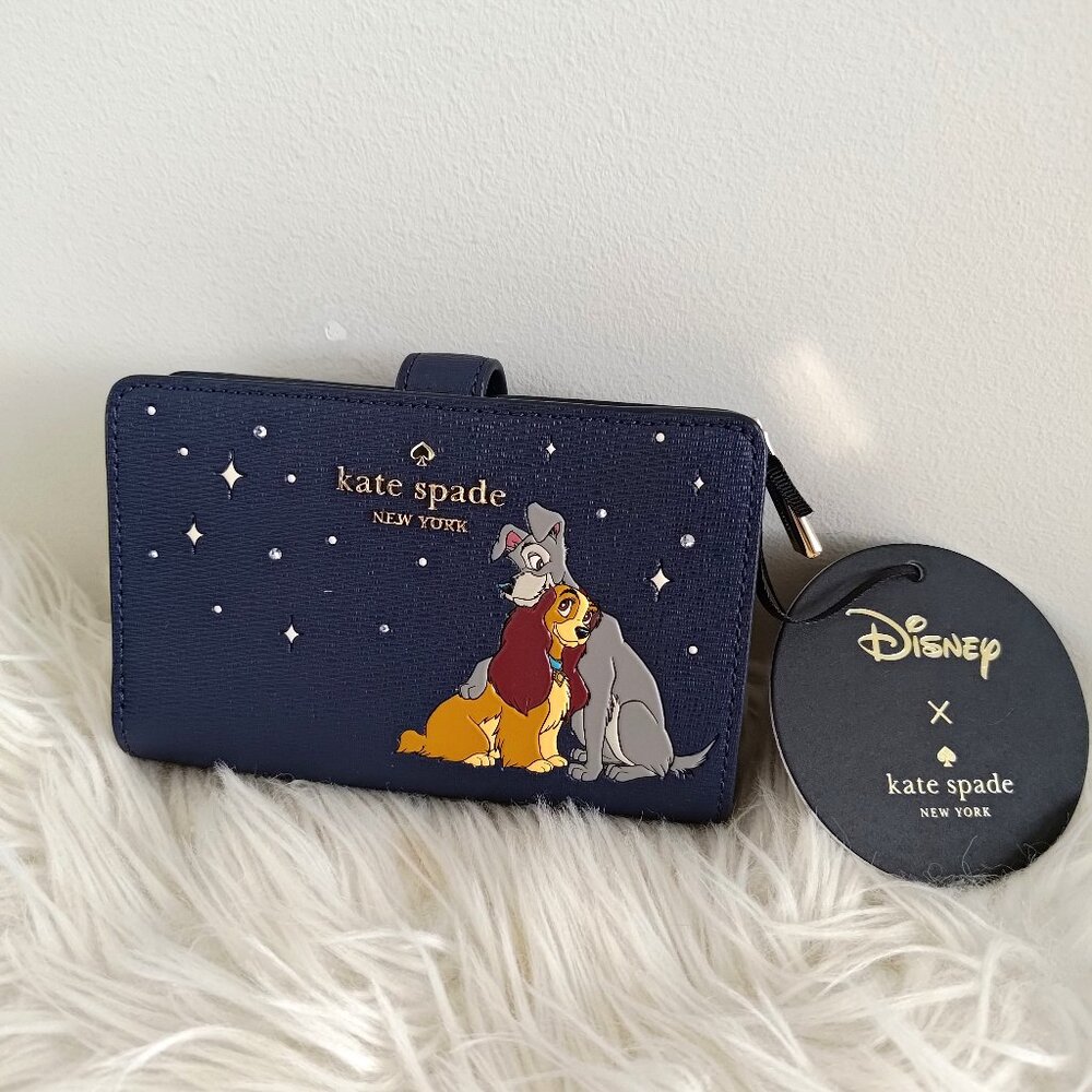 Disney X Kate Spade New York Lady And The Tramp Medium Bifold Wallet KH618 - Picture 3 of 11